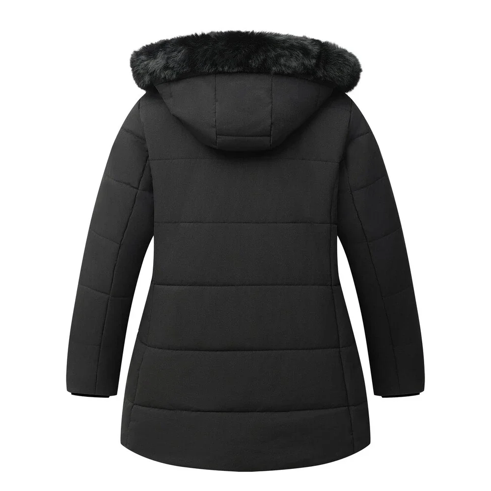 Pefflarge Women's Plus Size Winter Coat Waterproof Down Detachable HOODED 1X